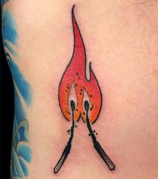 Classic twin flame tattoo