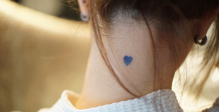Heart tattoos on neck