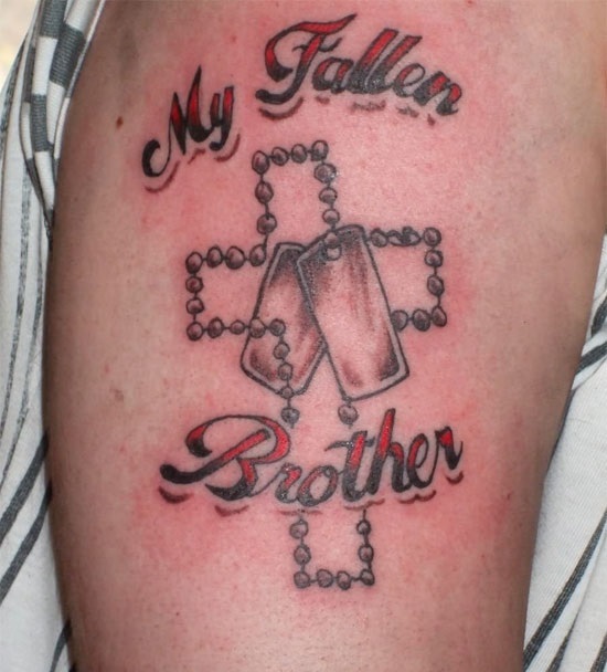 rip cross tattoo for brother
