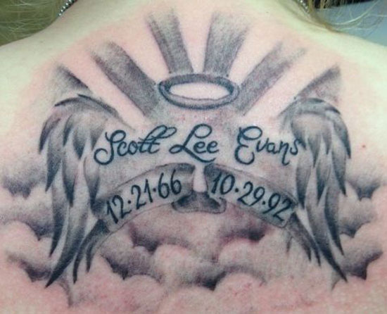 rip tattoo for brother on back