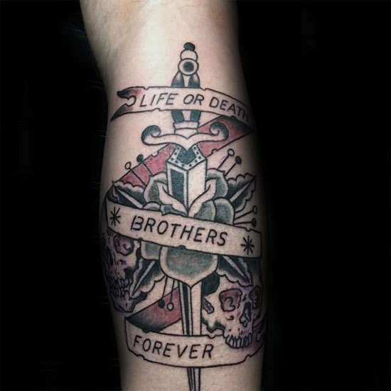 rip tattoo for brother on leg
