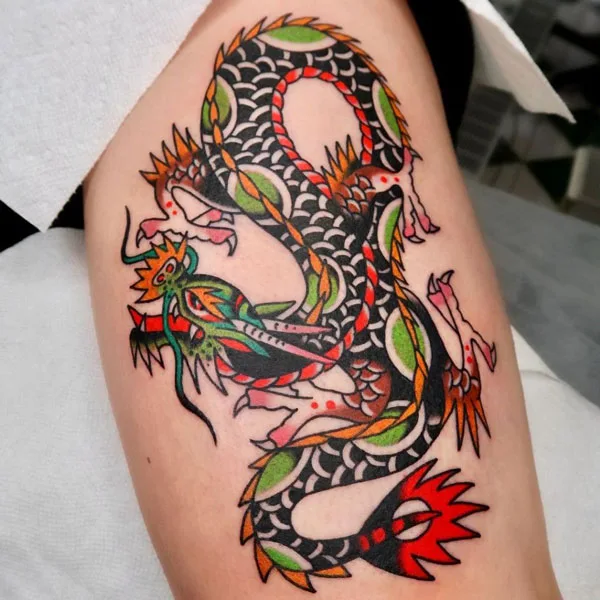 Traditional Japanese dragon tattoo 1