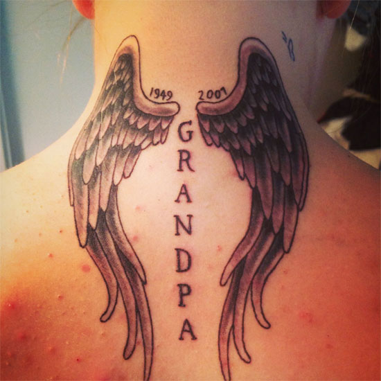 rip grandpa tattoo on neck
