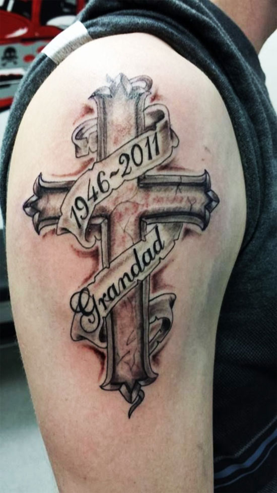 rip grandpa tattoo on shoulder