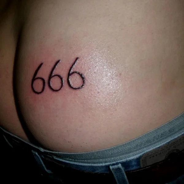 666 ass tattoo