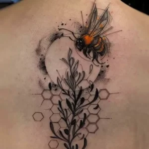 Abstract bee tattoo 1