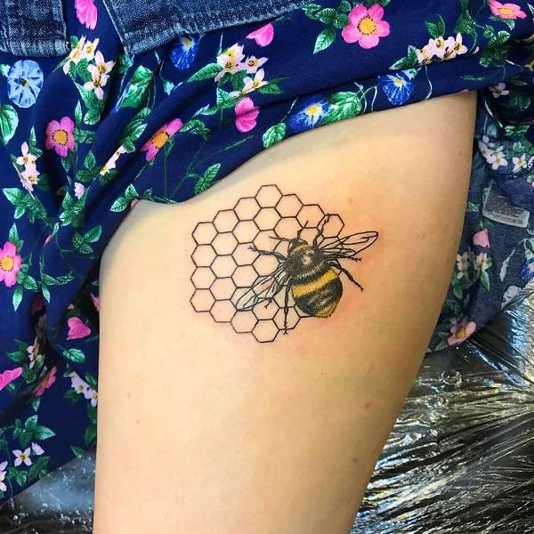 Dainty bee tattoo