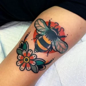 Traditional bee tattoo 1
