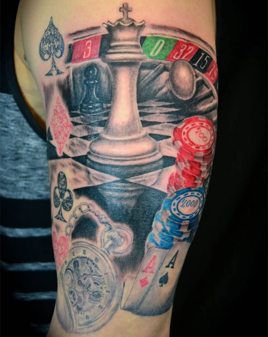 lifes a gamble chess tattoo