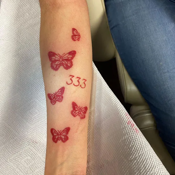 Butterfly 333 tattoo