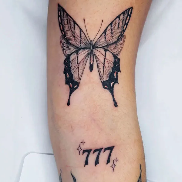 Butterfly 777 tattoo