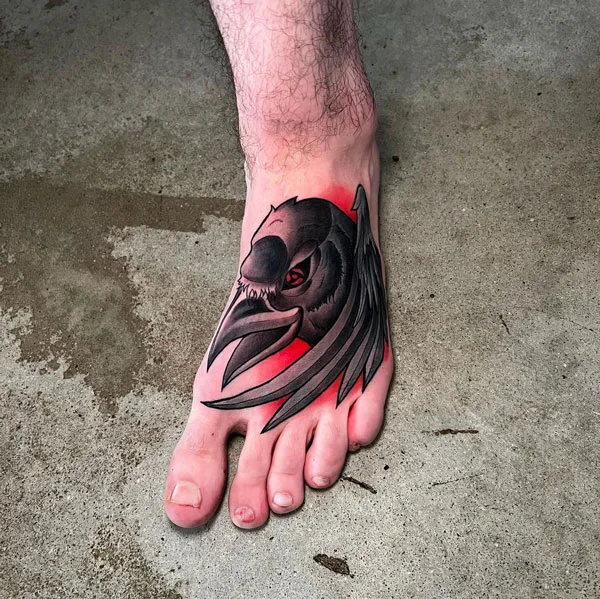 Crow with sharingan tattoo