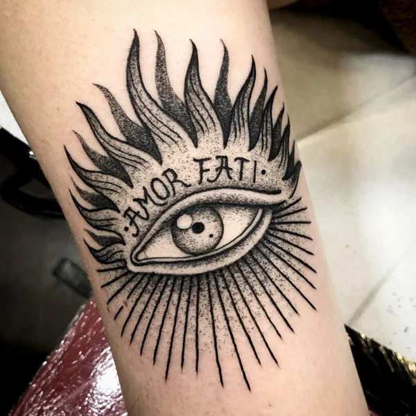 Eye amor fati tattoo