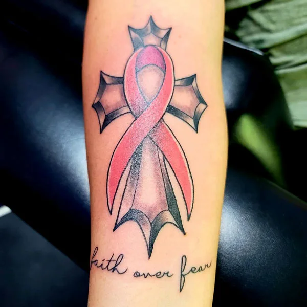 Faith over fear cancer tattoo