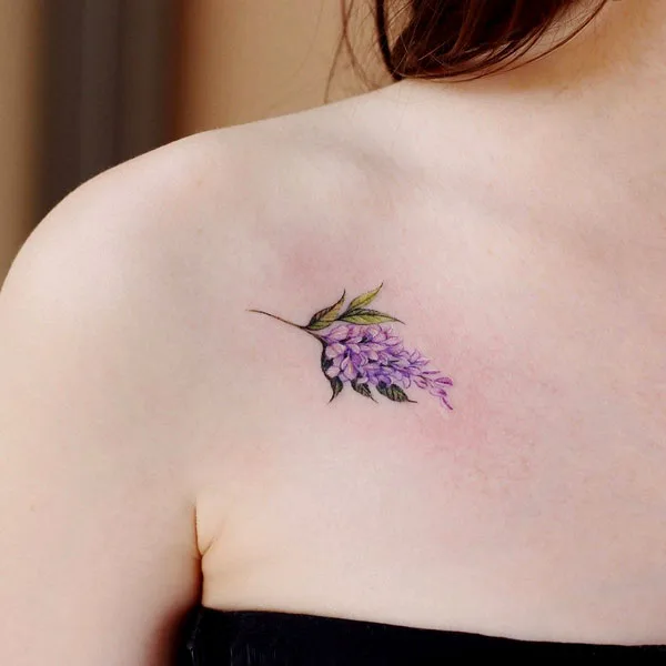 Minimalist wisteria tattoo