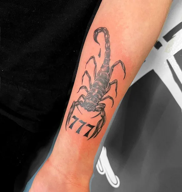 Scorpion 777 tattoo