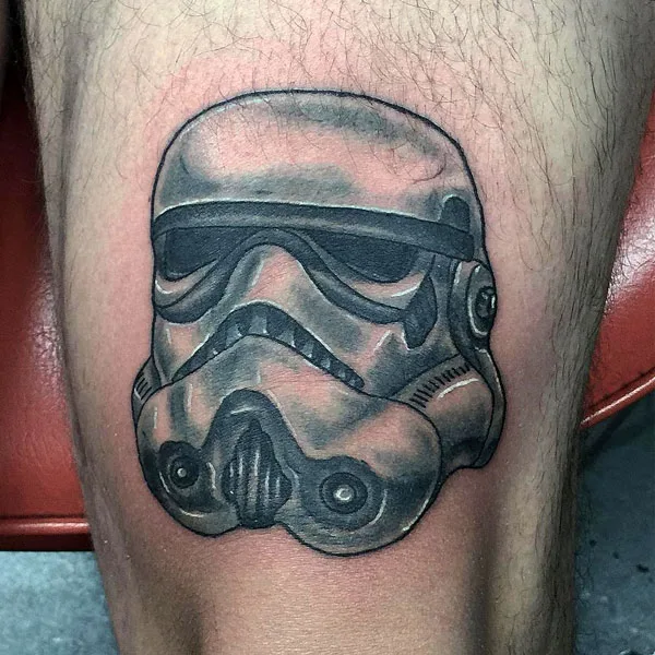 Star wars above knee tattoo