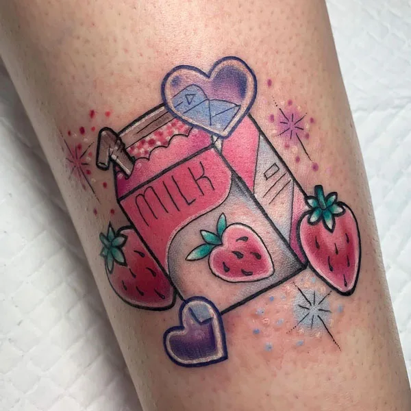 Strawberry Milk Tattoo