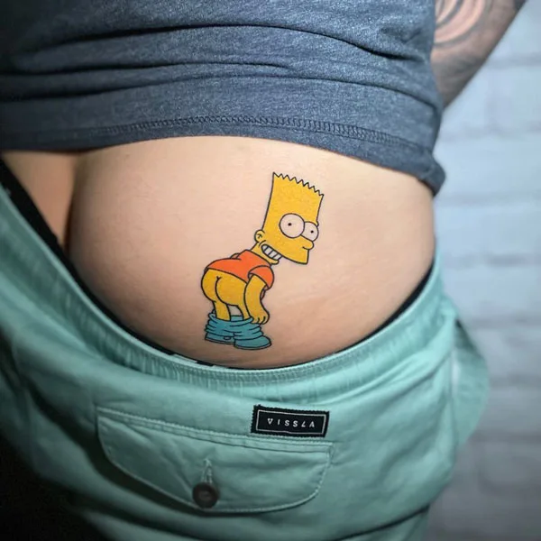 Funny butt tattoo