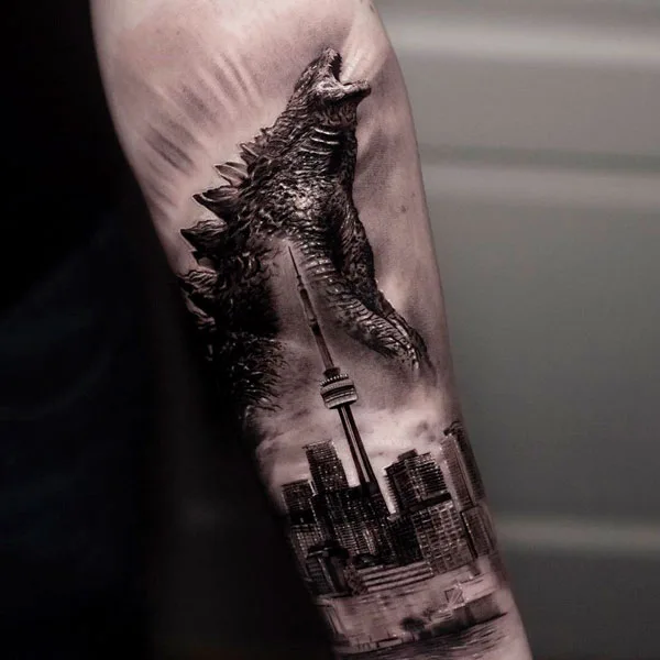 Godzilla tattoo 2