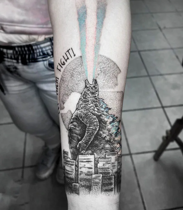 Godzilla tattoo 45