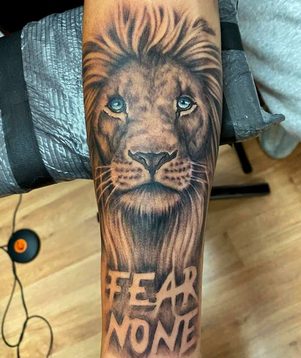 Lion fear none tattoo