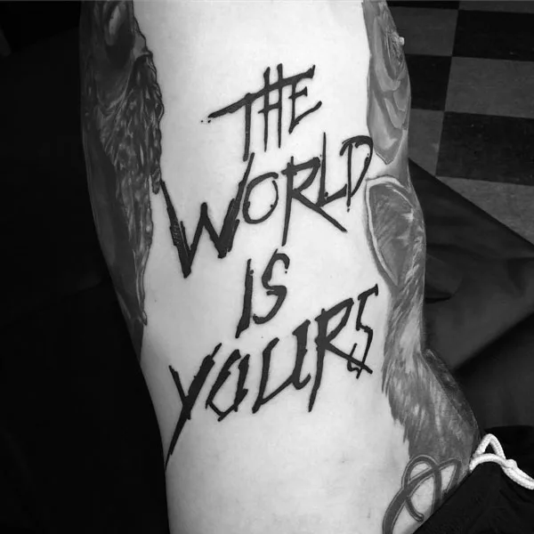 The world is yours tattoo 64