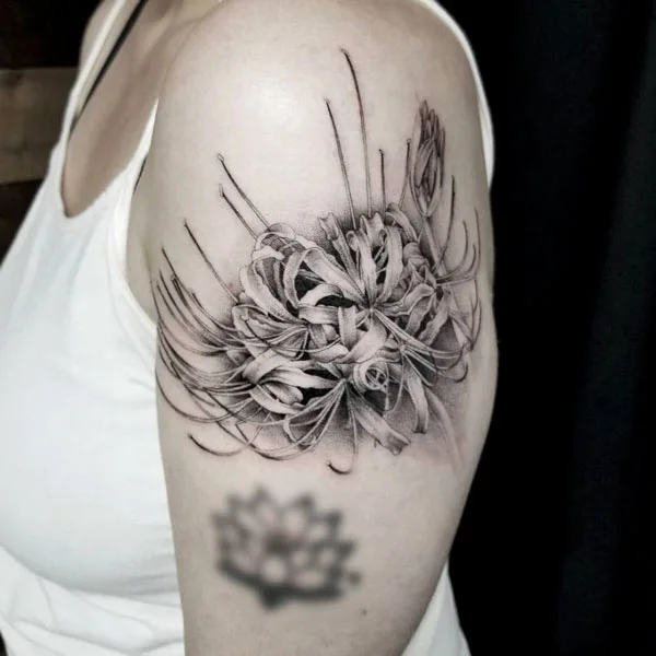 White Spider Lily Tattoo