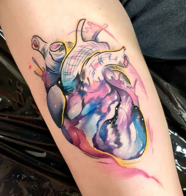 Anatomical heart tattoo 12
