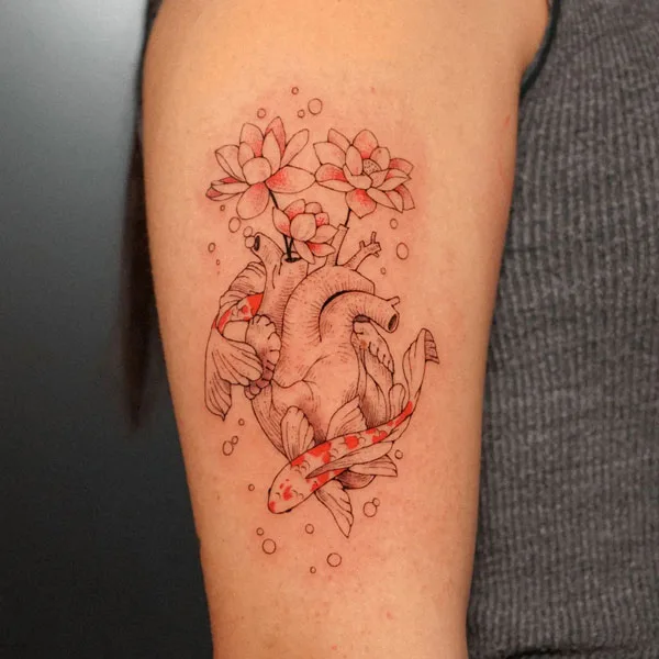 Anatomical heart tattoo 15