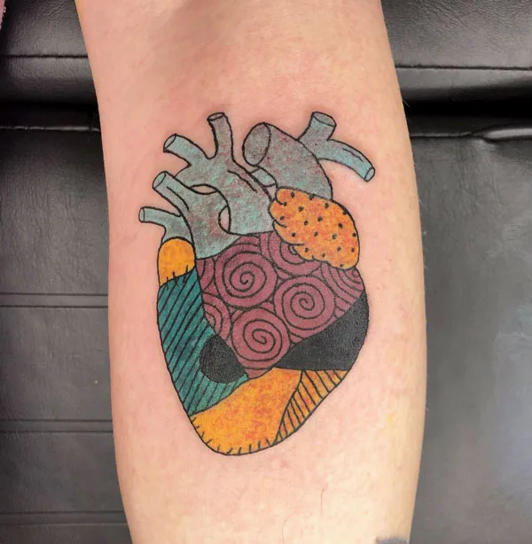 Anatomical heart tattoo 25
