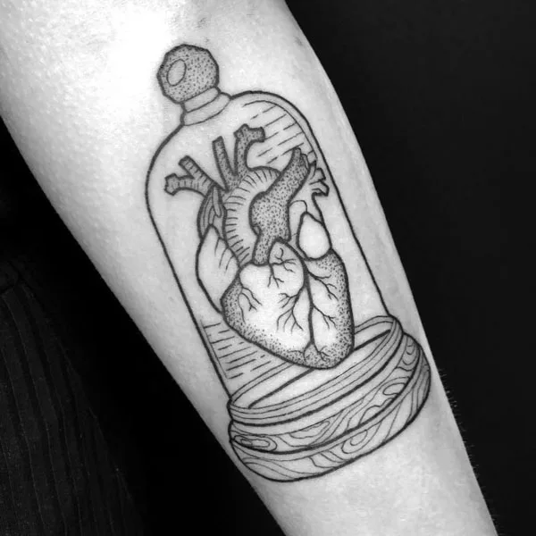 Anatomical heart tattoo 30