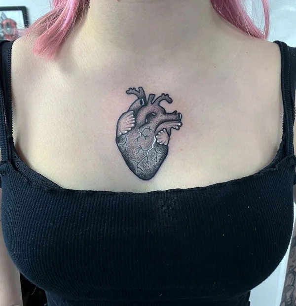 Anatomical heart tattoo 34