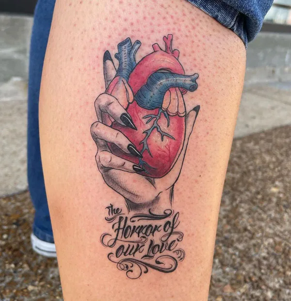 Anatomical heart tattoo 50