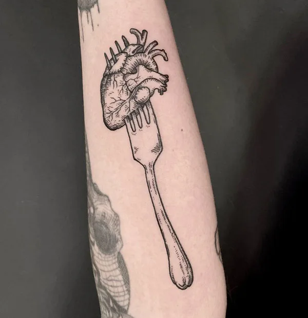 Anatomical heart tattoo 57