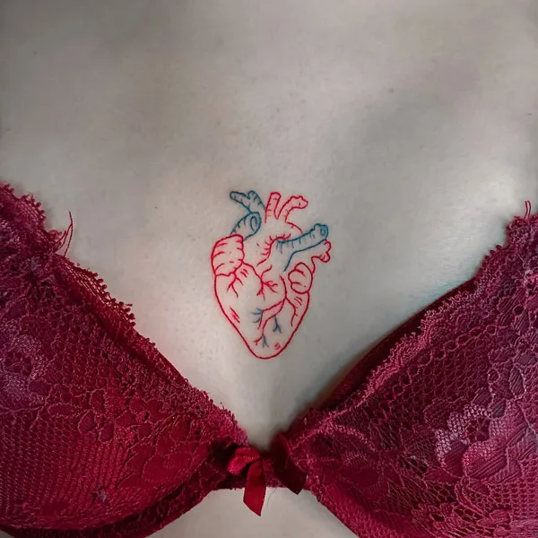 Anatomical heart tattoo 6