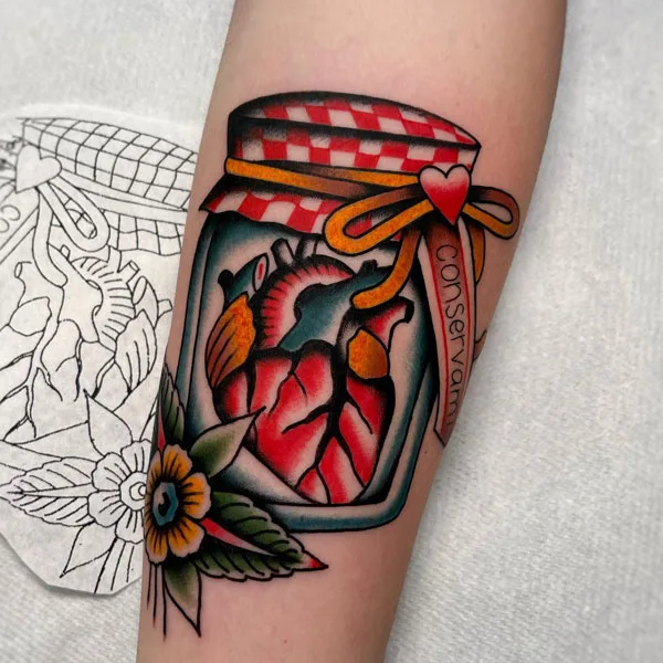 Anatomical heart tattoo 64