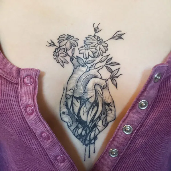 Anatomical heart tattoo 71