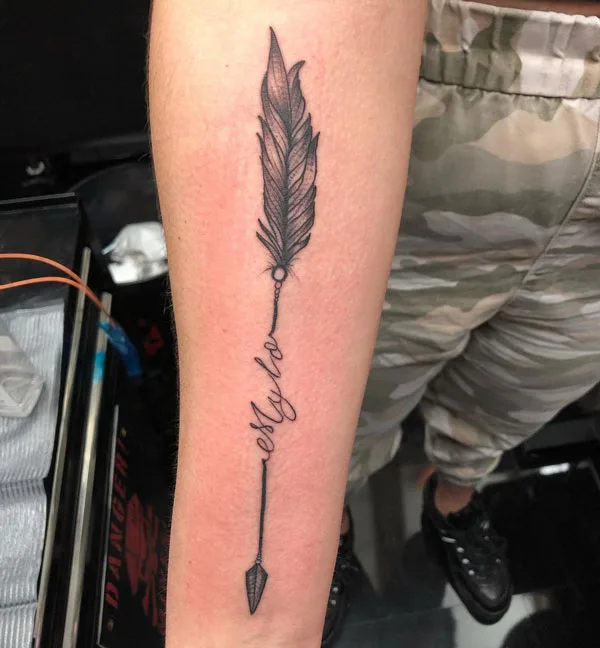 Arrow name tattoo