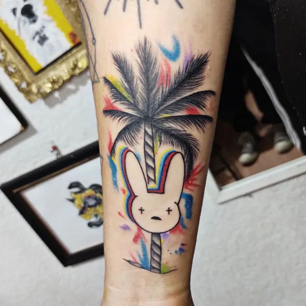 Bad Bunny Forearm Tattoo