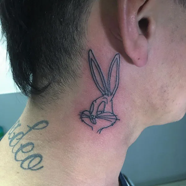 Bad Bunny Neck Tattoo