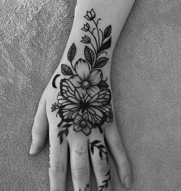 Butterfly hand tattoo 51