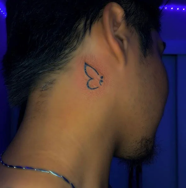 Butterfly tattoo behind ear 105
