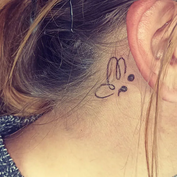 Butterfly tattoo behind ear 108