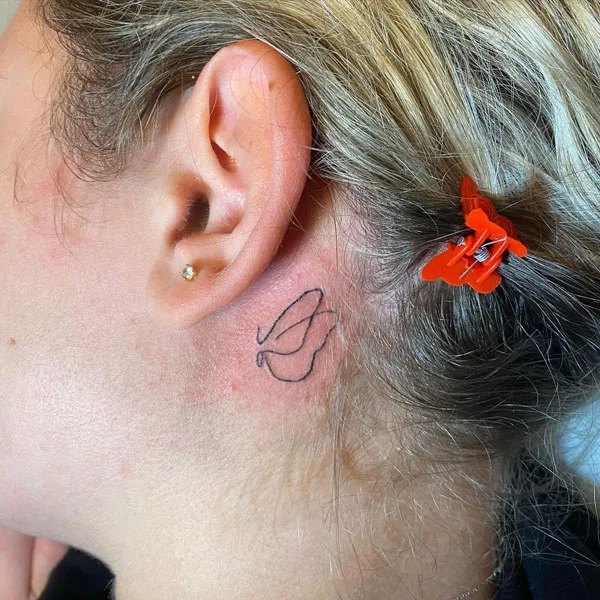 Butterfly tattoo behind ear 63