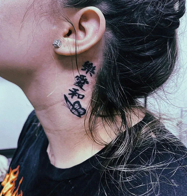 Butterfly tattoo behind ear 99