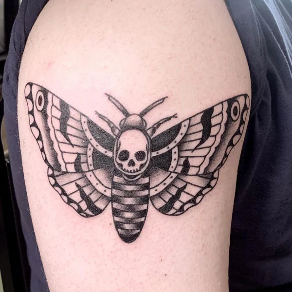 Death moth tattoo 1
