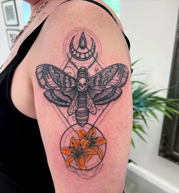 Death moth tattoo 3