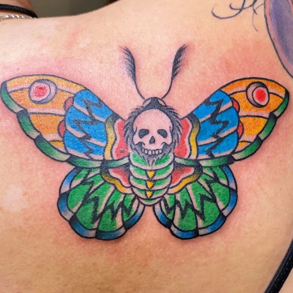 Death Moth Color Tattoo