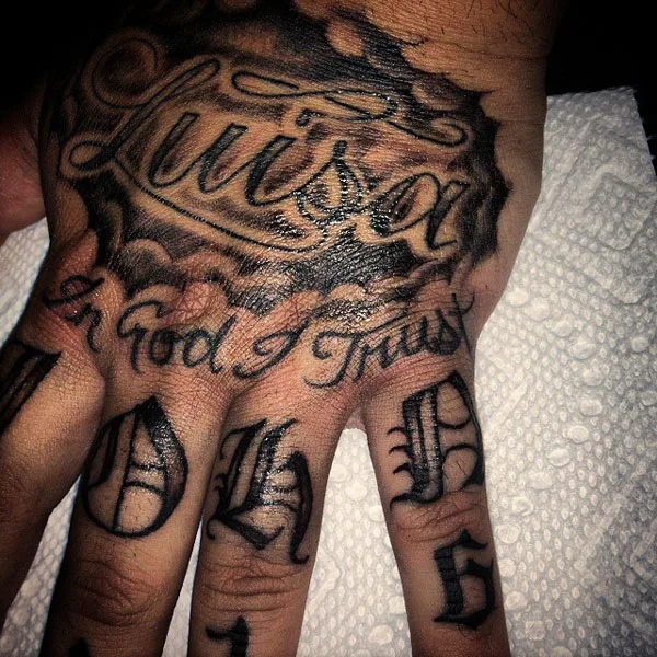 In god we trust tattoo 45